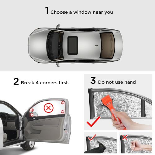  [아마존 핫딜] [아마존핫딜]IPOW 4 PCS Car Safety Antiskid Hammer Seatbelt Cutter Emergency Class/Window Punch Breaker Auto Rescue Disaster Escape Life-Saving Hammer Tool,Big