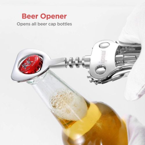  IPOW Wing Corkscrew, Multifunctional Wine Beer Bottle Opener, Wine Corkscrew for all Cork Stoppered and Beer Cap Bottles. Used in Kitchen Chateau Restaurant Bars for Wine Enthusias