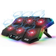 [아마존베스트]IPOW 12-Mode RGB Laptop Cooling Pad LED Screen Gaming Laptop Cooler with 6 High-Speed Adjustable Fans, 7 Heights Stand, 2 USB Ports, Compatible up to 17 Laptop & PS4