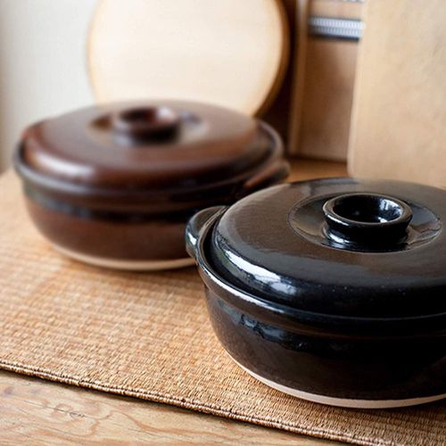  [아마존베스트]IPPINKA Japanese Donabe Tsubo Banko-Yaki Cooking Pot, For 4-5 people, 3000cc, Black