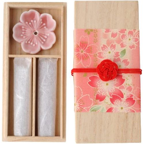  인센스스틱 IPPINKA Cherry Blossom Incense and Incense Stick Holder Set, Made in Japan, Incense and Incense Stick Holder Gift Pack