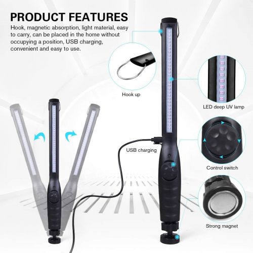  IPS IP SMART UV Light Sanitizer, Portable UV Light Disinfection Lamp USB Rechargeable Ultraviolet Light Sanitizer for Home Hotel Travel Car Kills 99% of Germs Viruses & Bacteria UV Light Saniti