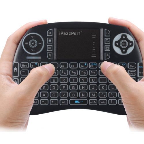  IPazzPort iPazzPort Backlit Keyboard and Bluetooth Mini Wireless Keyboard with Touchpad for Raspberry Pi and Android Smart Tv and PC KP-810-21SBL