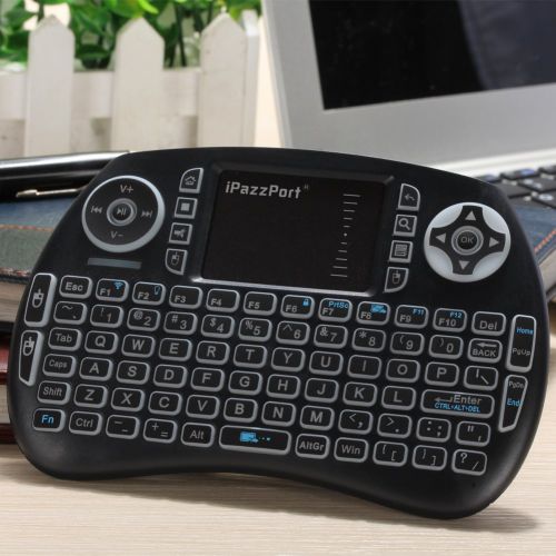  IPazzPort iPazzPort Backlit Keyboard and Bluetooth Mini Wireless Keyboard with Touchpad for Raspberry Pi and Android Smart Tv and PC KP-810-21SBL