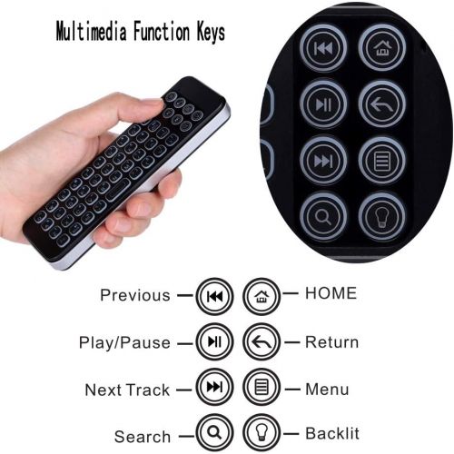  [아마존베스트]iPazzPort Mini Bluetooth Wireless Keyboard with Backlit for TV Stick, Smart TV, Android Tv Box