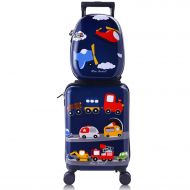 IPlay, iLearn Kids Carry on Luggage Set with Wheels, Travel Suitcase for Boys Toddlers