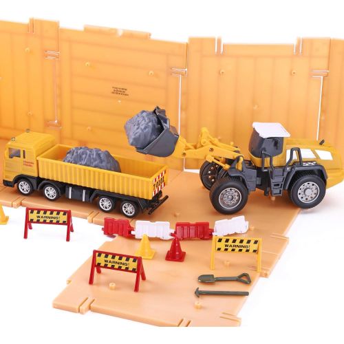  [아마존핫딜][아마존 핫딜] IPlay, iLearn iPlay, iLearn Construction Site Vehicles Toy Set, Kids Engineering Playset, Tractor, Digger, Crane, Dump Trucks, Excavator, Cement, Steamroller for 3, 4, 5 Year Old Toddlers, Boys,