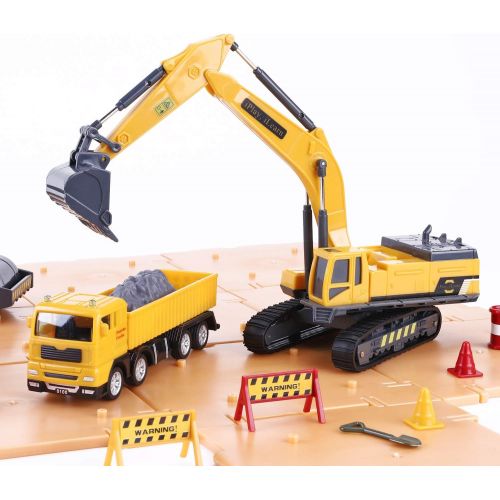  [아마존핫딜][아마존 핫딜] IPlay, iLearn iPlay, iLearn Construction Site Vehicles Toy Set, Kids Engineering Playset, Tractor, Digger, Crane, Dump Trucks, Excavator, Cement, Steamroller for 3, 4, 5 Year Old Toddlers, Boys,