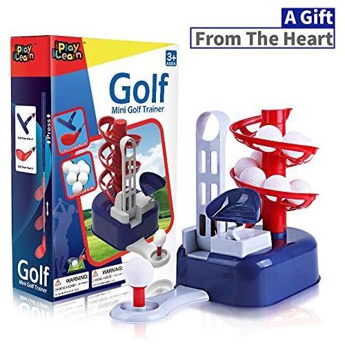  [아마존베스트]IPlay, iPlay, iLearn Kids Golf Toys Set, Boys Outdoor Yard Sport Game, Training Golf Balls & Clubs Equipment, Exercise Indoor Gaming, Outside Active Gifts for 3 4 5 6 7 8 Year Olds, Toddl