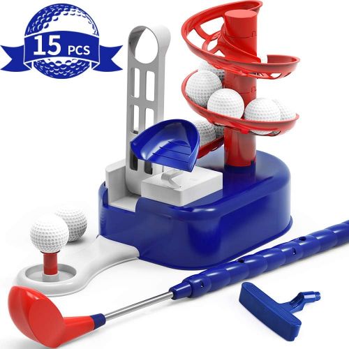  [아마존베스트]IPlay, iPlay, iLearn Kids Golf Toys Set, Boys Outdoor Yard Sport Game, Training Golf Balls & Clubs Equipment, Exercise Indoor Gaming, Outside Active Gifts for 3 4 5 6 7 8 Year Olds, Toddl