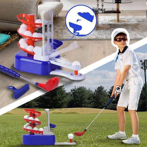  [아마존베스트]IPlay, iPlay, iLearn Kids Golf Toys Set, Boys Outdoor Yard Sport Game, Training Golf Balls & Clubs Equipment, Exercise Indoor Gaming, Outside Active Gifts for 3 4 5 6 7 8 Year Olds, Toddl