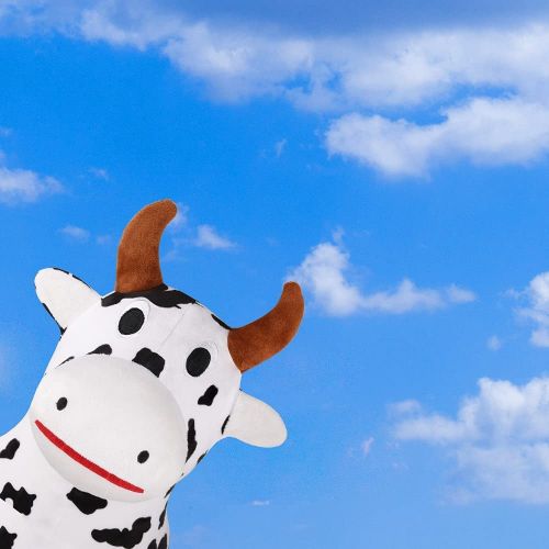  iPlay, iLearn Cow Hopping Horse, Outdoors Ride On Bouncy Animal Play Toys, Inflatable Hopper Plush Covered with Pump, Activities Gift for 18 Months, 2, 3, 4, 5 Year Old Kids Toddle