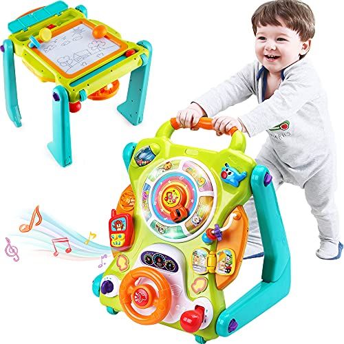  iPlay, iLearn 3 in 1 Baby Sit to Stand Walkers Toys, Kids Activity Center, Toddlers Musical Fun Table, Lights and Sounds, Learning, Birthday Gift for 9, 12, 18 Months, 1, 2 Year Ol