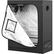 iPower 48x24x60 Mylar Hydroponic Water-Resistant Grow Tent with Observation Window and Removable Floor Tray for Plants Seedling, Propagation, Blossom, 2 x 4 ft