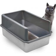 [아마존 핫딜]  [아마존핫딜]IPrimio iPrimio Ultimate Stainless Steel Cat XL Litter Box - Never Absorbs Odor, Stains, or Rusts - No Residue Build Up - Easy Cleaning Litterbox Designed by Cat Owners (1 Pan)