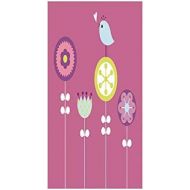 IPrint 3D Decorative Film Privacy Window Film No Glue,Kids,Bird Chirping Hearts Sitting on Flower Tulip Daisy Dandelion Inspirational Baby Design,Multicolor,for Home&Office