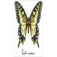 IPrint 3D Decorative Film Privacy Window Film No Glue,Swallowtail Butterfly,Common Yellow Papilio Machaon in Watercolors Fragile Beauty,Yellow Blue Black,for Home&Office