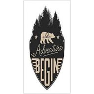 IPrint 3D Decorative Film Privacy Window Film No Glue,Cabin Decor,Let Adventure Begin Vintage Letters on Forest Badge Hipster Calligraphy Decorative,Tan Black White,for Home&Office