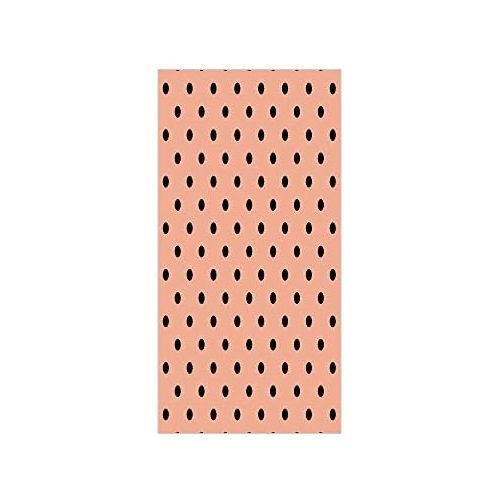  IPrint 3D Decorative Film Privacy Window Film No Glue,Peach,Traditional Black Polka Dots on Soft Colored Background Abstract European Design Decorative,Peach Black,for Home&Office