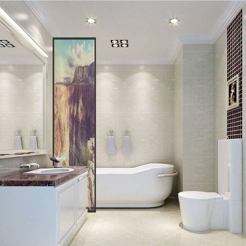  IPrint 3D Decorative Film Privacy Window Film No Glue,House Decor,Exotic Photo of Canyon Rocks Formed Eroding Habita Feature of Geologic Movement,Grey Brown,for Home&Office