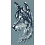 IPrint 3D Decorative Film Privacy Window Film No Glue,Animal Decor,Wild Timber Wolf Portrait Hunter Exotic Creature Mystery Mammal Artsy Graphic,Slate Blue,for Home&Office