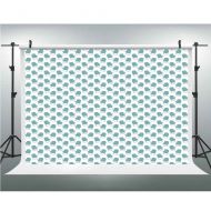 IPrint Underwater,Photography Backdrops,10x20ft,Flounder and Trout Naive Lino Style Algae Underwater Marine Ocean Sea Pattern