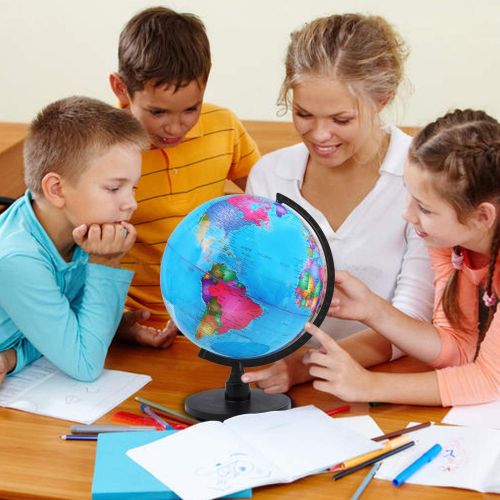 [아마존베스트]IQ Toys 13 Geogprahic Spinning World Globe with Stand, for Office Desks, Classrooms, Kids Geographic Learning