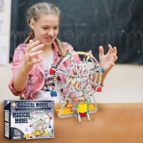  [아마존베스트]IQ Toys Ferris Wheel Building Model with Metal Beams and Screws Lights & Music 954 pcs