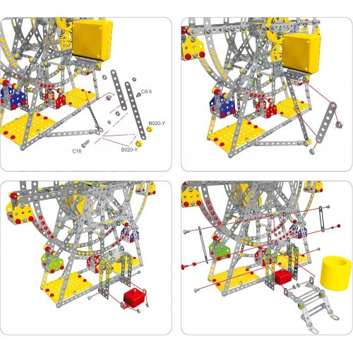  [아마존베스트]IQ Toys Ferris Wheel Building Model with Metal Beams and Screws Lights & Music 954 pcs