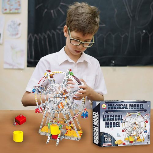  [아마존베스트]IQ Toys Ferris Wheel Building Model with Metal Beams and Screws Lights & Music 954 pcs