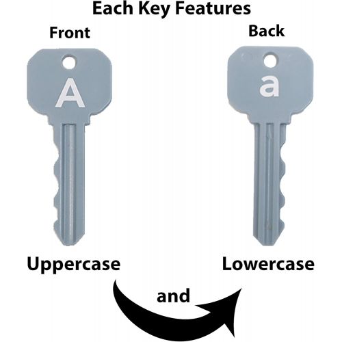  [아마존베스트]IQ Toys ABC Learning Locks Educational Alphabet Set- with 26 Locks, 26 Keys and 4 Keyrings