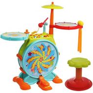 IQ Toys My First Drum Set, Includes Sing Along Microphone and Chair, for a Complete Musical and Learning Sensation