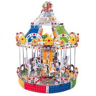 IQ Toys Carousel Merry Go Around Building Model with Metal Beams and Screws Lights & Music 1423 pcs