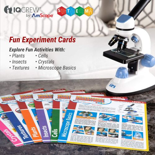  [아마존 핫딜]  [아마존핫딜]IQCREW Compound Microscopes Experiment Cards for Kids - Fun and Educational Microscope Experiments (Level 1)