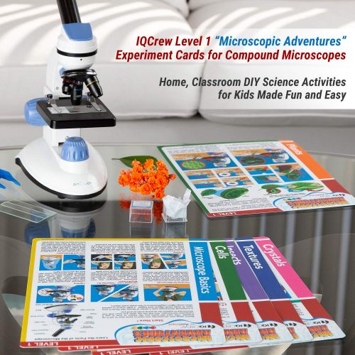  [아마존 핫딜]  [아마존핫딜]IQCREW Compound Microscopes Experiment Cards for Kids - Fun and Educational Microscope Experiments (Level 1)