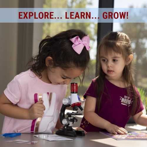  IQCREW 1200X Kids Microscope Toy Set with Slides Preparation Kit + Microscope Book