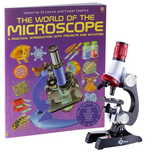  IQCREW 1200X Kids Microscope Toy Set with Slides Preparation Kit + Microscope Book