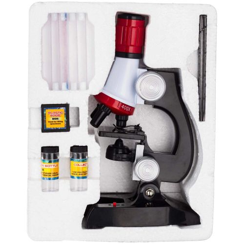  IQCREW 1200X Kids Microscope Toy Set with Slides Preparation Kit + Microscope Book