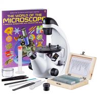 [아마존베스트]IQCrew STEM Science Discovery 40X-500X Inverted Microscope with 25 Prepared Slides, and Microscope Book for Students and Kids