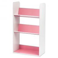 IRIS IRIS IRIS Childrens Angled 3-Shelf Bookcase in White and Pink