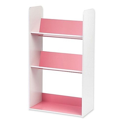  IRIS IRIS IRIS Childrens Angled 3-Shelf Bookcase in White and Pink