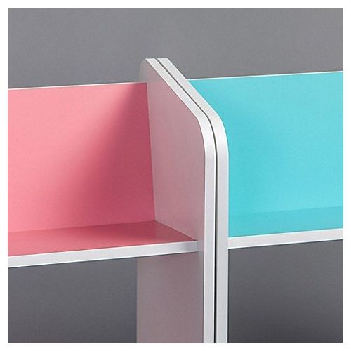  IRIS IRIS IRIS Childrens Angled 3-Shelf Bookcase in White and Pink