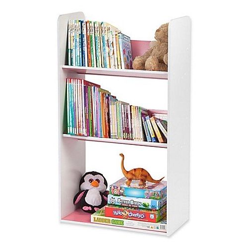  IRIS IRIS IRIS Childrens Angled 3-Shelf Bookcase in White and Pink