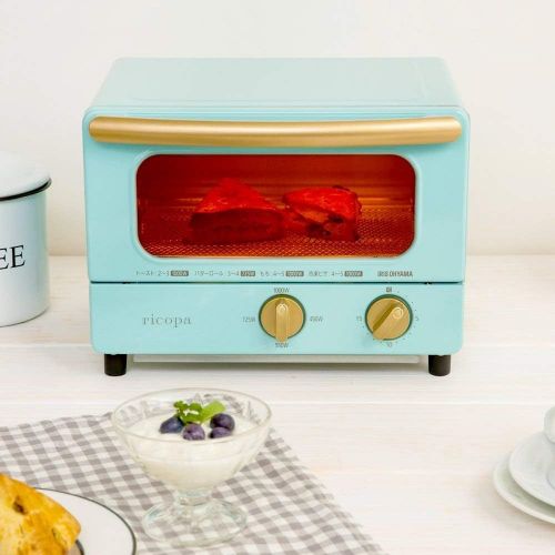  IRIS OHYAMA, Inc. IRIS OHYAMA Toaster Oven ricopa EOT-R1001-AA (Ash Blue)【Japan Domestic genuine products】