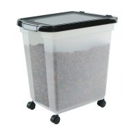 IRIS USA, Inc. IRIS Airtight Pet Food Container, 50-Pound, Clear/Black