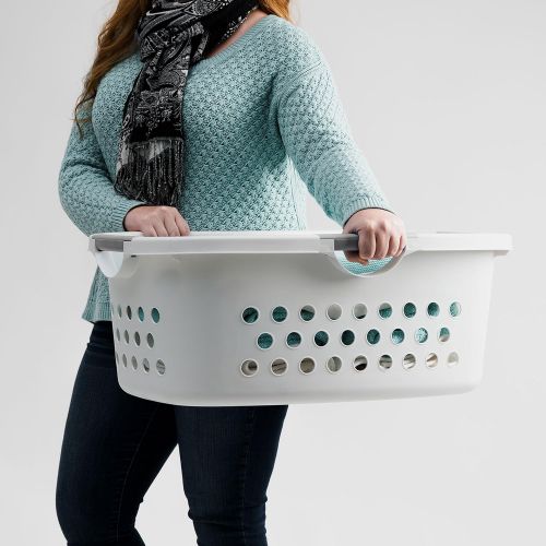 [아마존핫딜][아마존 핫딜] IRIS USA, Inc. HLB-1 Comfort Carry Laundry Basket, White, 3 Count