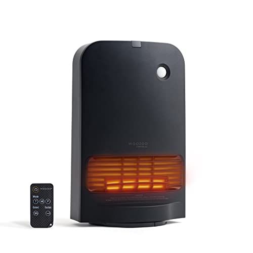  IRIS USA, Inc. IRIS USA Woozoo Portable Electric Space Heater, Oscillating Fan with Motion Sensor, 3 Fan Modes and Child Safety Lock Equipped, Built-in Thermometer, Black, (302929)