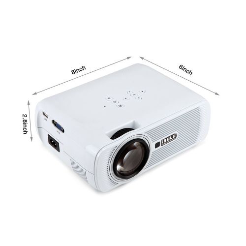  IRULU iRULU Portable Mini LED Projector, VGA USB SD AV HDMI for Home Cinema Theater, Child Games White