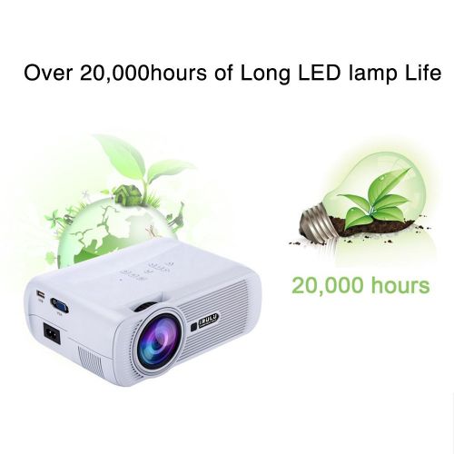  IRULU iRULU Portable Mini LED Projector, VGA USB SD AV HDMI for Home Cinema Theater, Child Games White