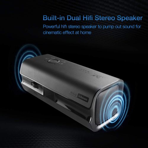  IRULU iRULU H6 DLP Portable Video Projector, Full HD 1080P HDMI Multimedia Projectors, Support 15’’-120’’ Projection Screen for Home Theater Movie Cinema Entertainment Party Game